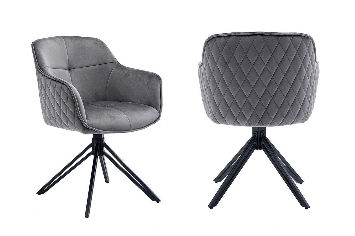 Armlehnstuhl Grau B: 59 Cm - Schwarz/Grau, MODERN, Textil/Metall (59/83/60cm) - Livetastic