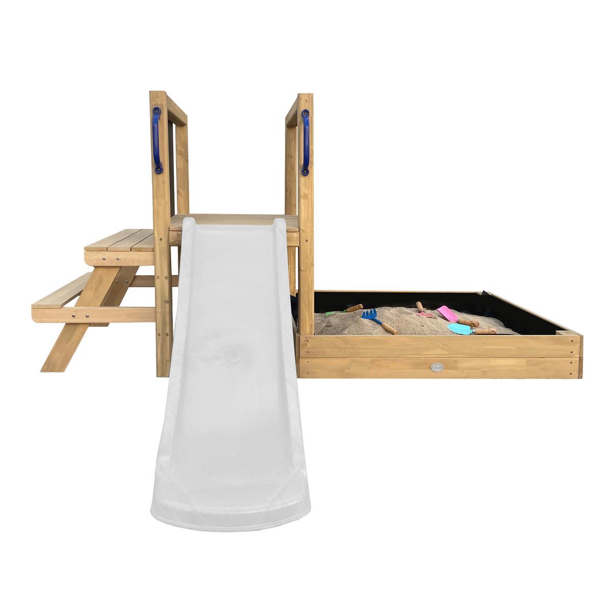 Spielturm Mit Rutsche Weiss - Braun/Weiß, Basics, Holz/Kunststoff (208,7/88/215cm) - Ambia Garden