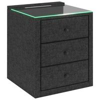 Nočný stolík UNIVERSAL antracitová - antracitová, Konventionell, kompozitné drevo/textil (48/68/45,5cm) - Premium Living