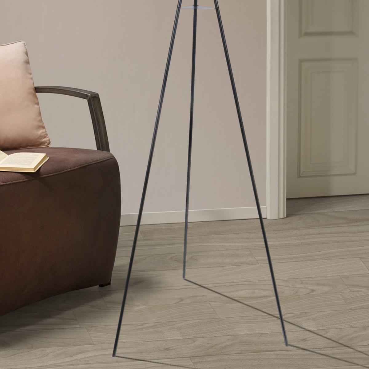 Stehlampe Lorena Schwarz, Dreibeinig Mit Samtbezug - Schwarz, ROMANTIK / LANDHAUS, Textil/Metall (69/149cm) - James Wood