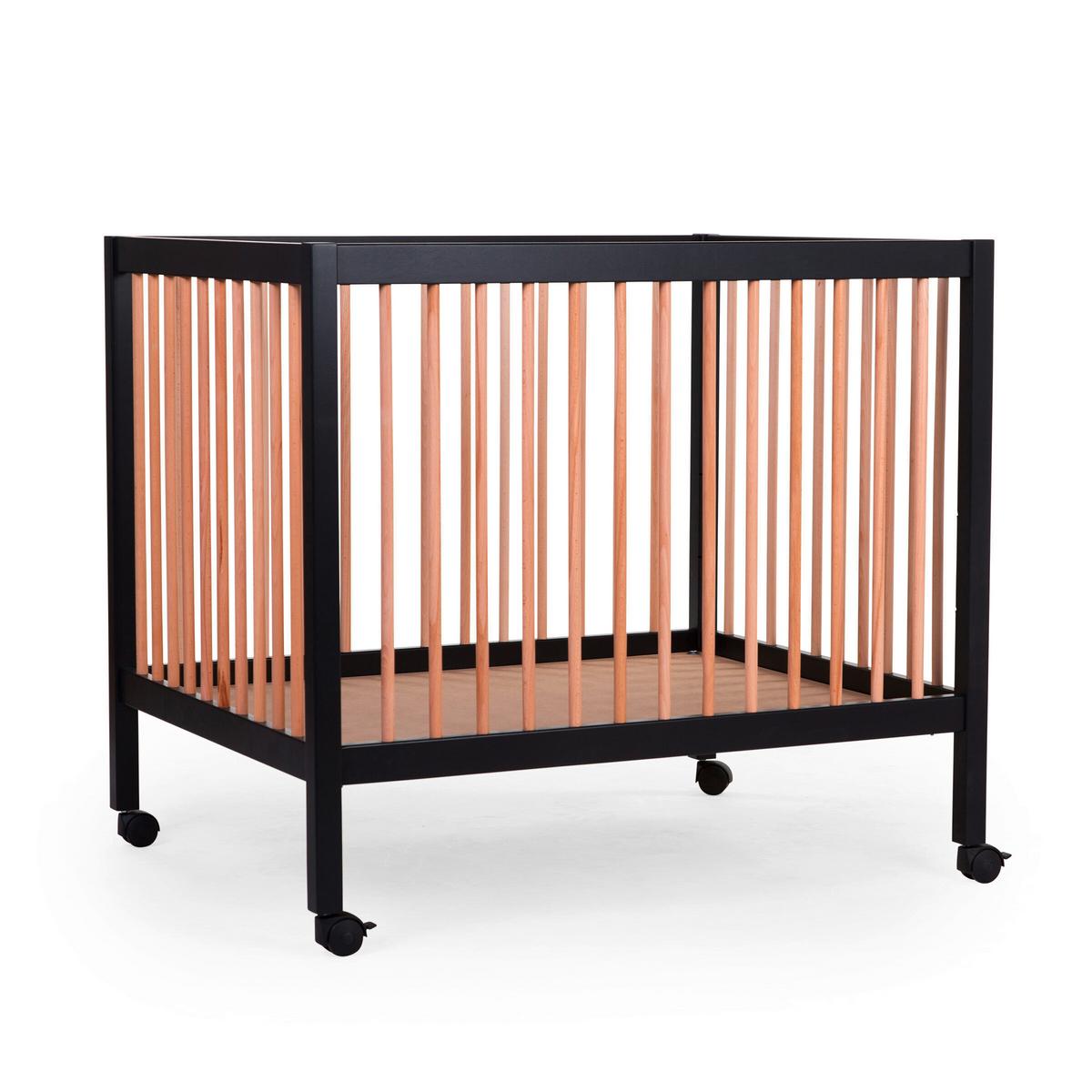Laufgitter höhenverstellbar Schwarz, Naturfarben, L: 98 cm - Schwarz/Naturfarben, KONVENTIONELL, Holz/Kunststoff (98/78/82cm) - Childhome
