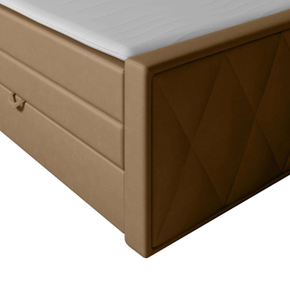 Boxspringbett mit Bettkasten Porto 180x200 cm Beige - Beige/Schwarz, MODERN, Holz/Kunststoff (180/200cm) - MID.YOU