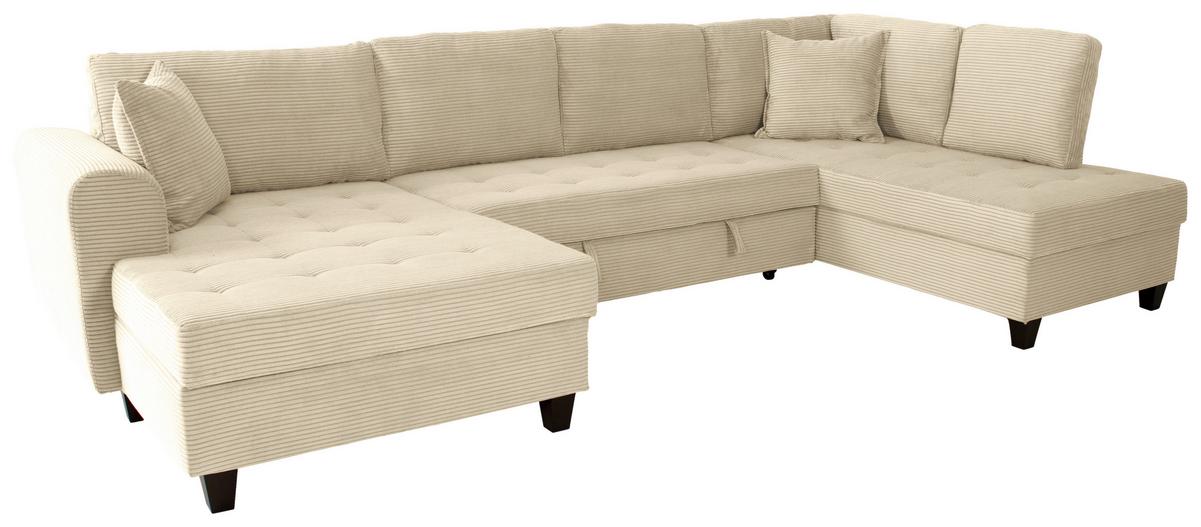 Wohnlandschaft Moritz Creme U-Form: 155x324x178 Cm - Creme, Trend, Textil (155/324/178cm)