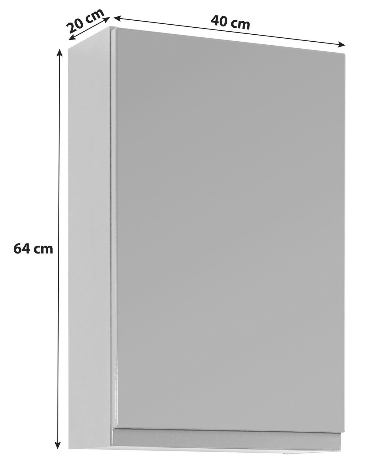 Hängeschrank Cardiff B: 40 Cm Graphit Dekor M. Türdämpfer - Graphitfarben/Grau, Design, Holzwerkstoff (40/64/20cm) - Held
