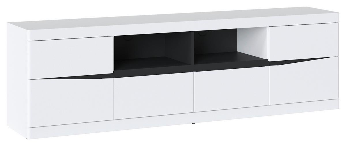 TV-Element Turino Weiß Graphit B: 200 cm - Graphitfarben/Weiß, Trend, Holzwerkstoff (200/60/39,9cm)