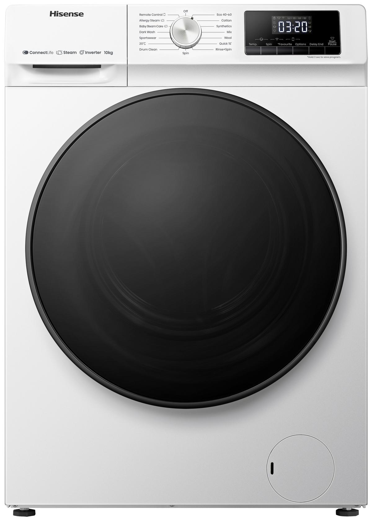 Waschmaschine Wfqa1014evjmw 10 Kg 1400 U/min - Schwarz/Weiß, Basics, Kunststoff/Metall (60/85/61cm) - Hisense