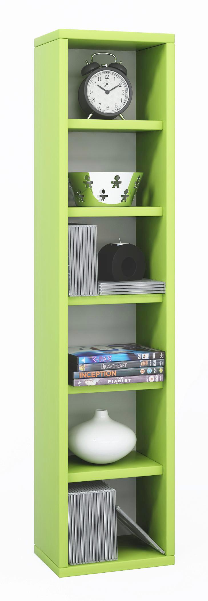 CD-regal Elementa B: 21 cm - Grün, KONVENTIONELL, Holzwerkstoff (21/92/20cm)