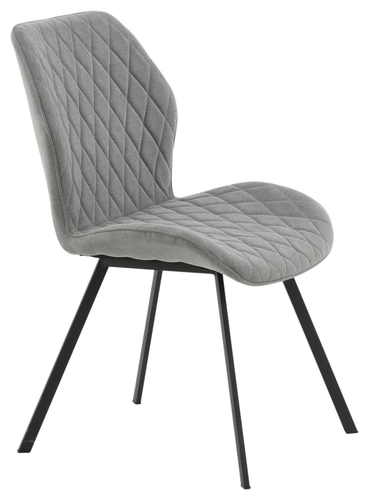 Stuhl-Set Gemma - Schwarz/Grau, Design, Textil/Metall (50/90/63cm) - Livetastic