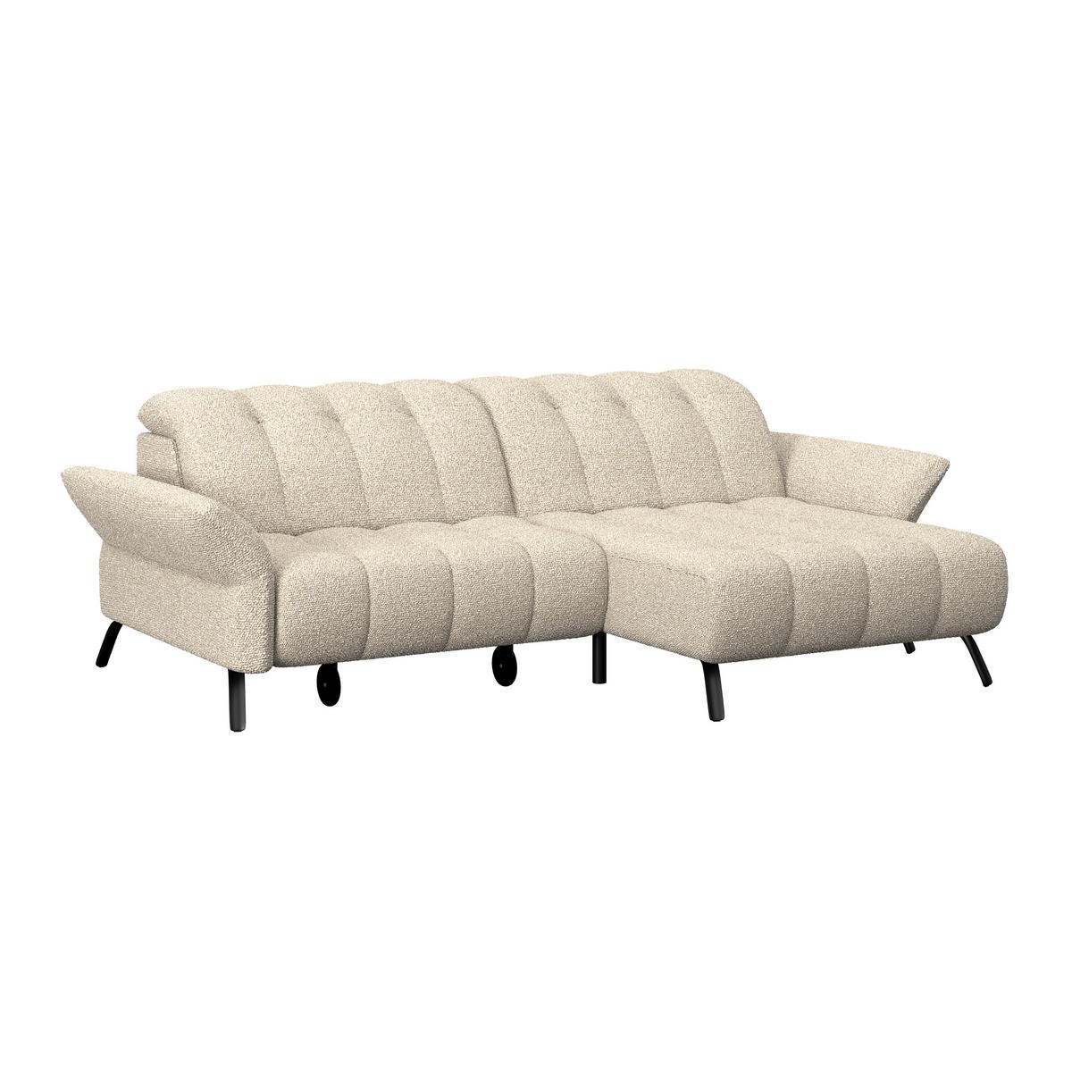 Ecksofa Coast Beige, 244x173cm - Beige/Schwarz, KONVENTIONELL, Holzwerkstoff/Textil (244/173cm)