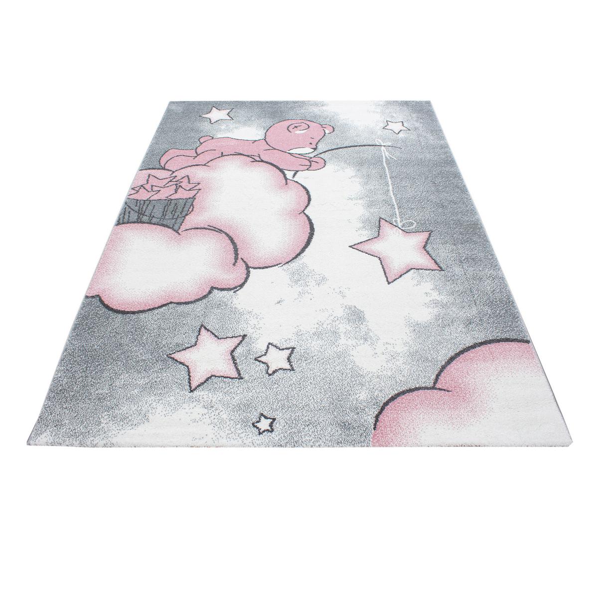 Kinderteppich Bär Grau/weiß/pink Kids 160x230 Cm - Pink/Weiß, Trend, Textil (160/230cm)