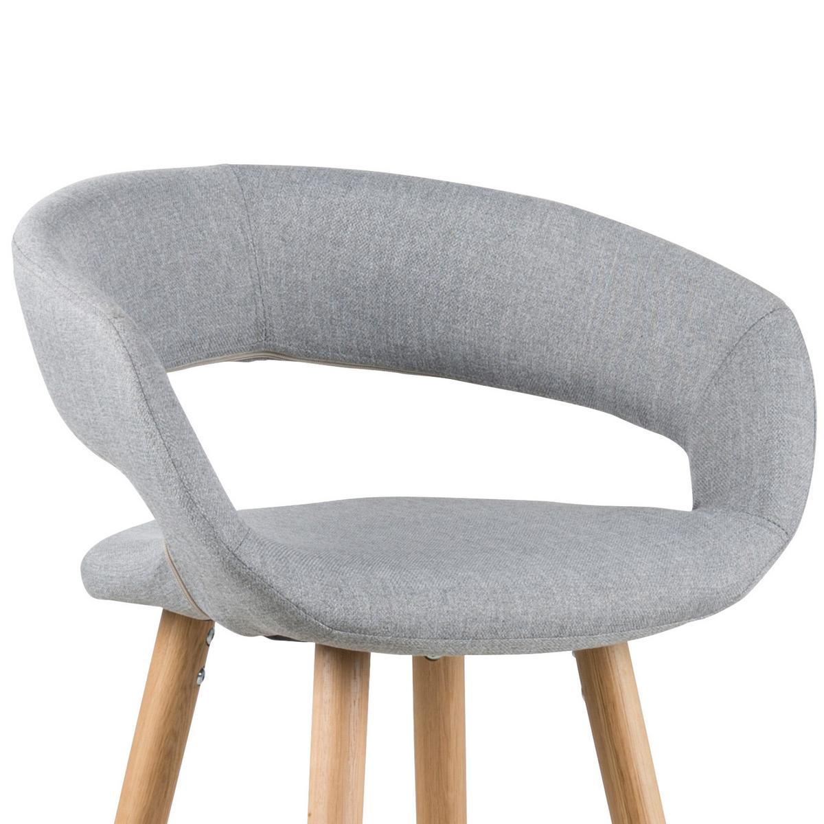 Barhocker Grace Hellgrau/eiche B: 55cm - Eichefarben/Hellgrau, Basics, Holz/Textil (55/98/46,5cm)