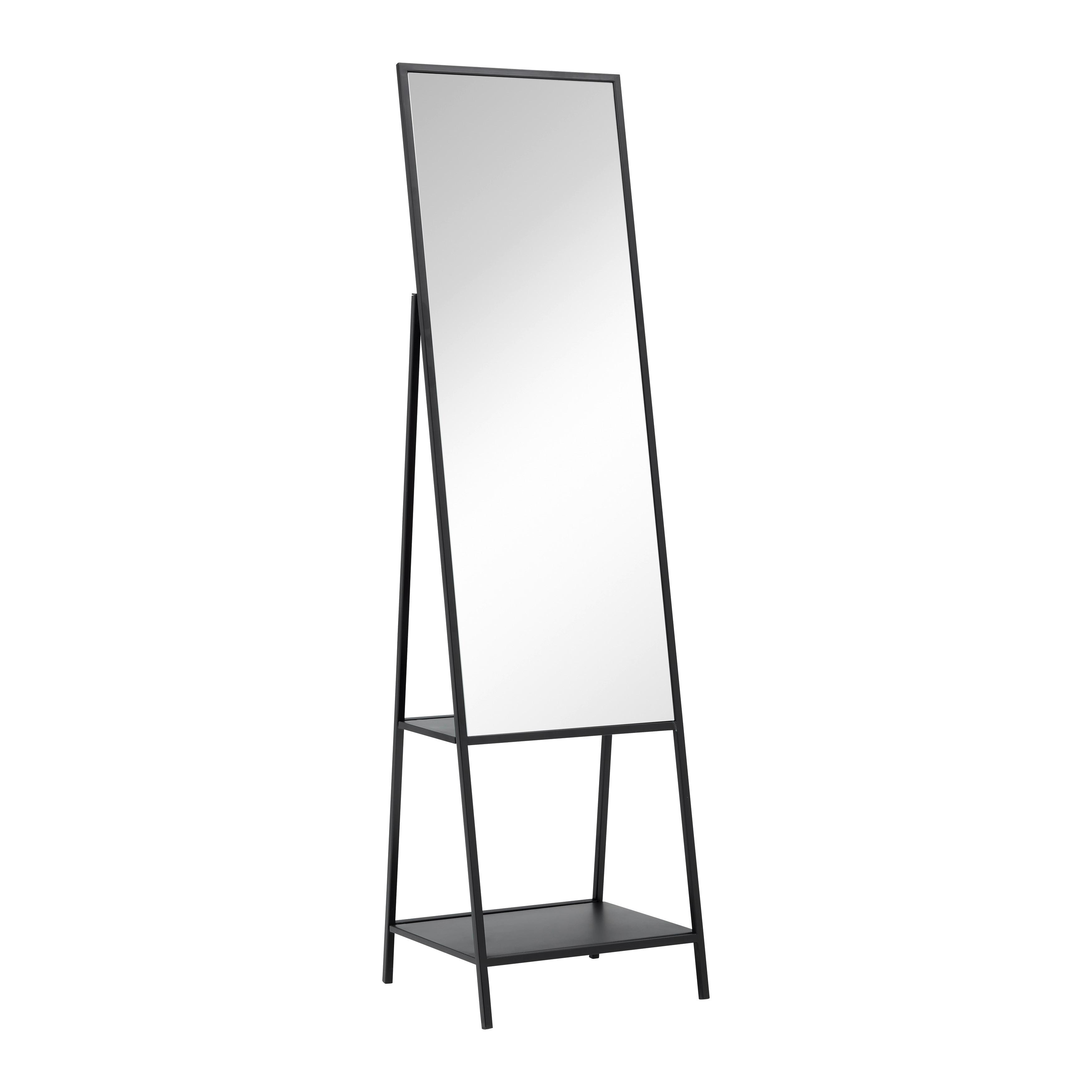 Zrcadlo MILANA - černá, Moderní, kov/sklo (46/171/41cm) - P & B