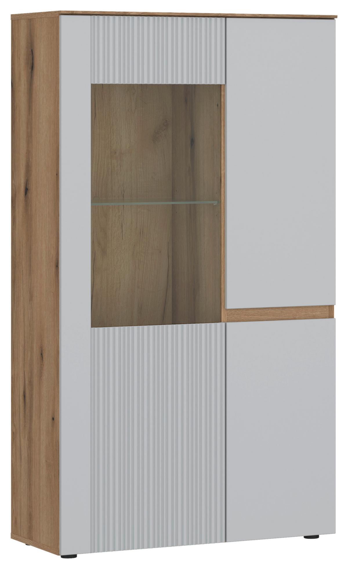 VITRÍNA MANILLA - čierna/farba duba, Modern, kompozitné drevo/plast (85/152,3/40cm)