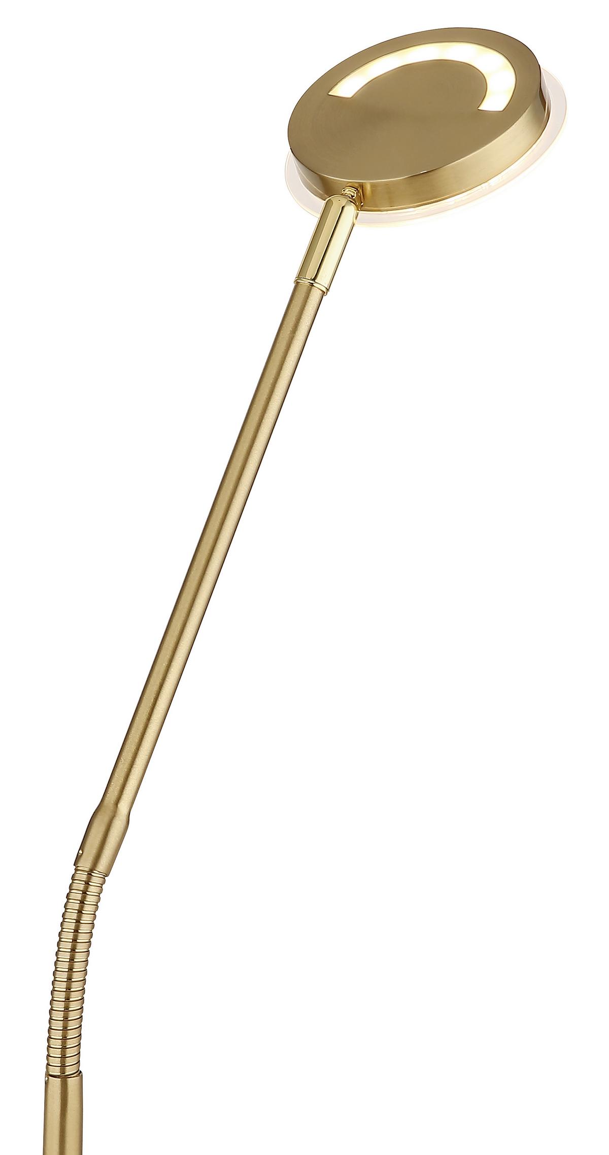 Led-stehleuchte Touchdimmer - Klar/Messingfarben, Design, Kunststoff/Metall (52/20/173cm) - Globo