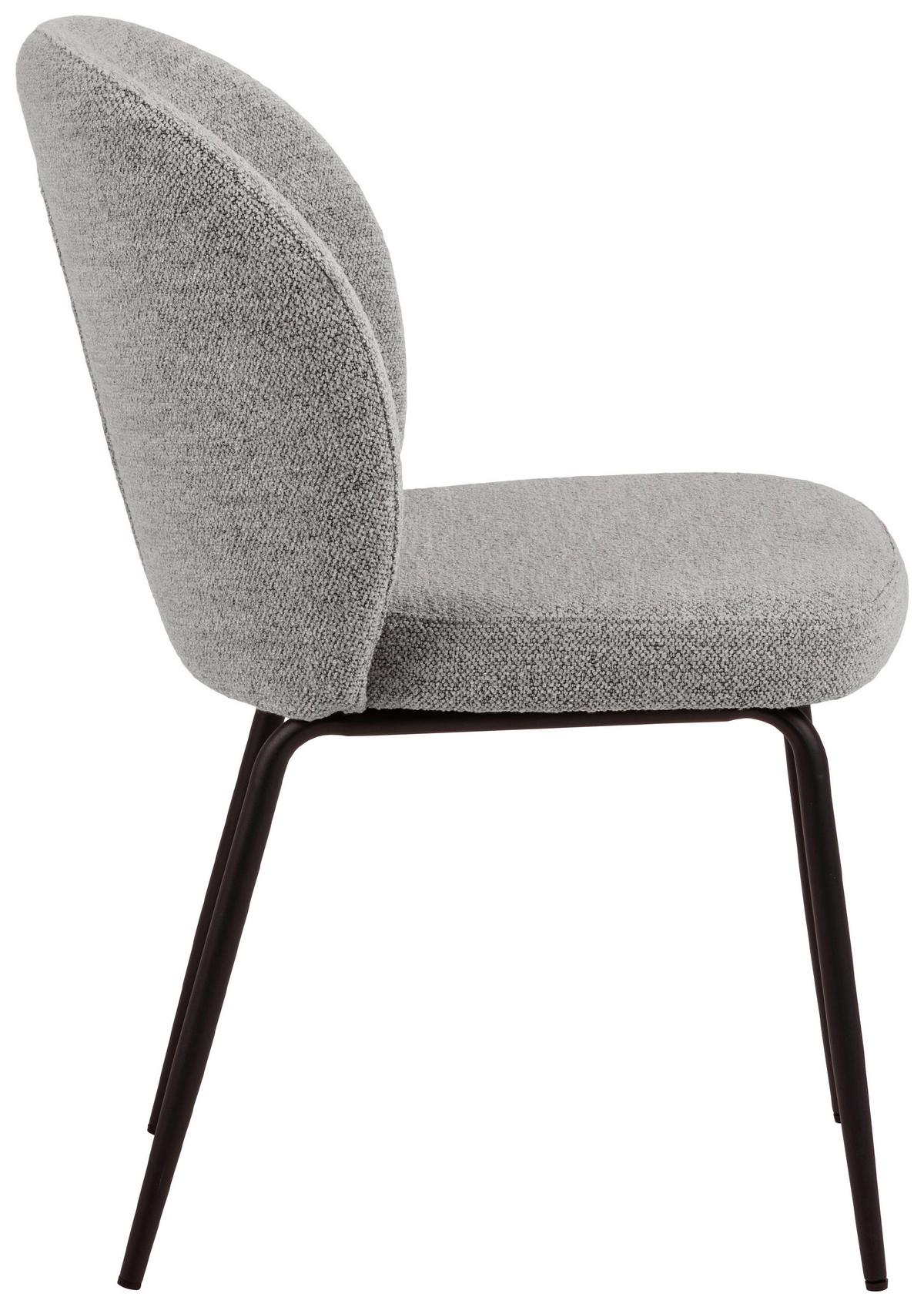 Esszimmerstuhl Patricia Grau - Schwarz/Grau, MODERN, Textil/Metall (52/82/57,5cm) - MID.YOU