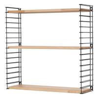 Wandregal Tomado B: 70 cm Buchefarb. Echtholz 3 Fächer - Buchefarben/Schwarz, KONVENTIONELL, Holz/Metall (70/68/21cm) - Tomado