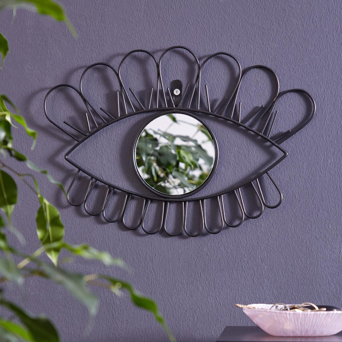 Dekor Tükör Eye - fekete, Basics, Üveg/fém (33/23cm) - Luca Bessoni