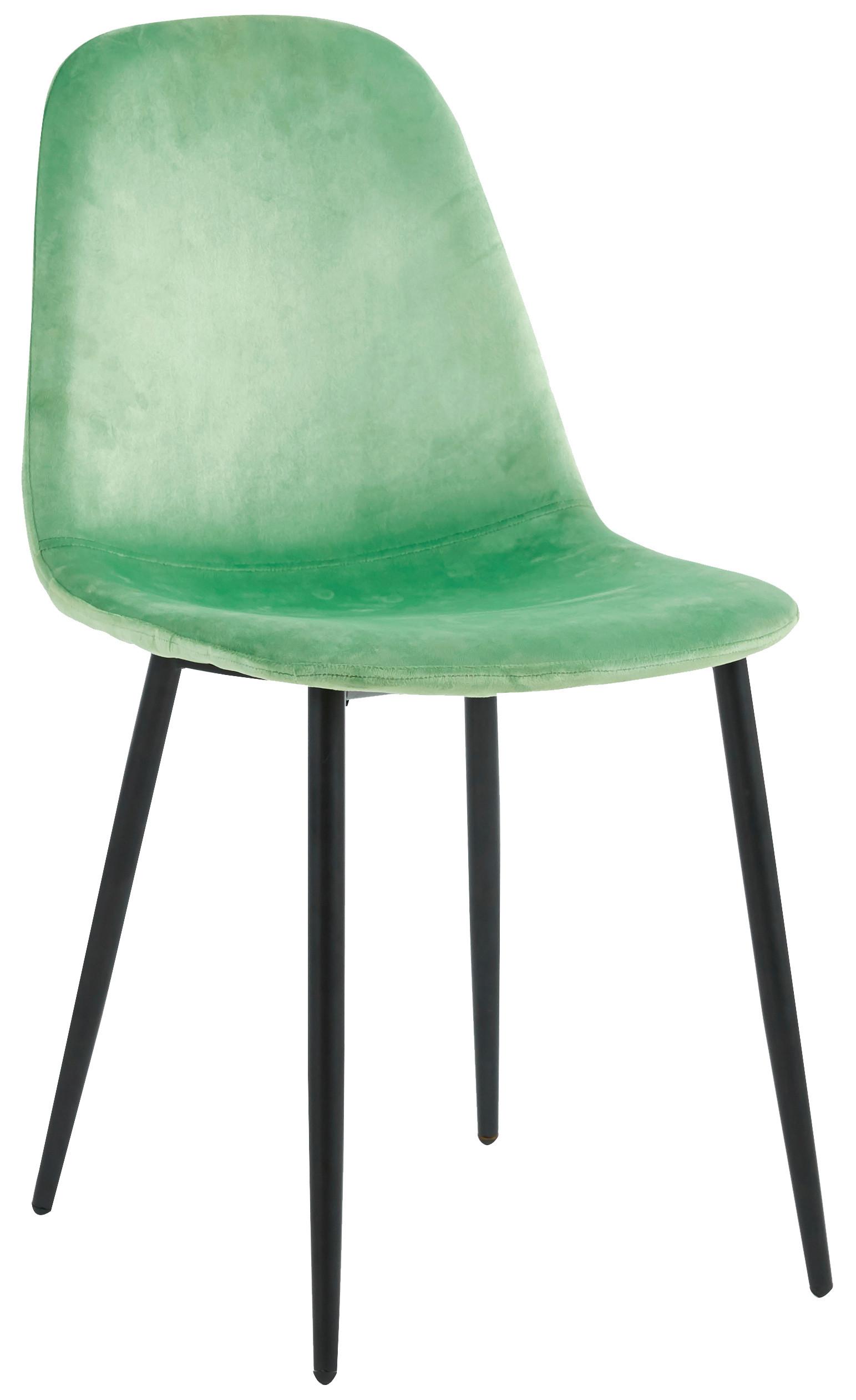 Stuhl-Set Fiolo 6er Mintgrün B: 41 cm - Schwarz/Mintgrün, Design, Holzwerkstoff/Metall (41/85/44cm) - MID.YOU