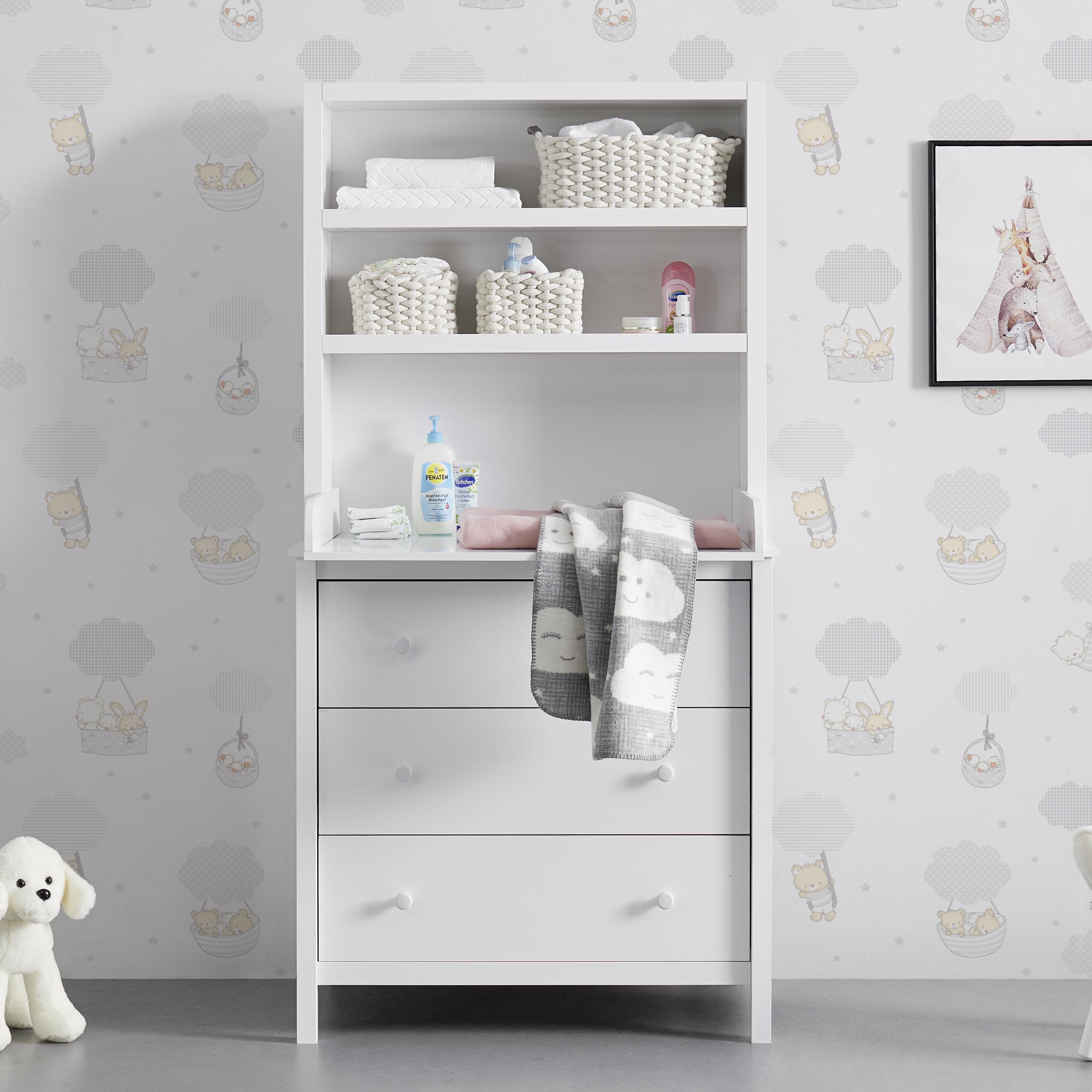 Prebaľovacia komoda MARIA biela - biela, Modern, plast (90/180/70cm) - Bessagi Kids