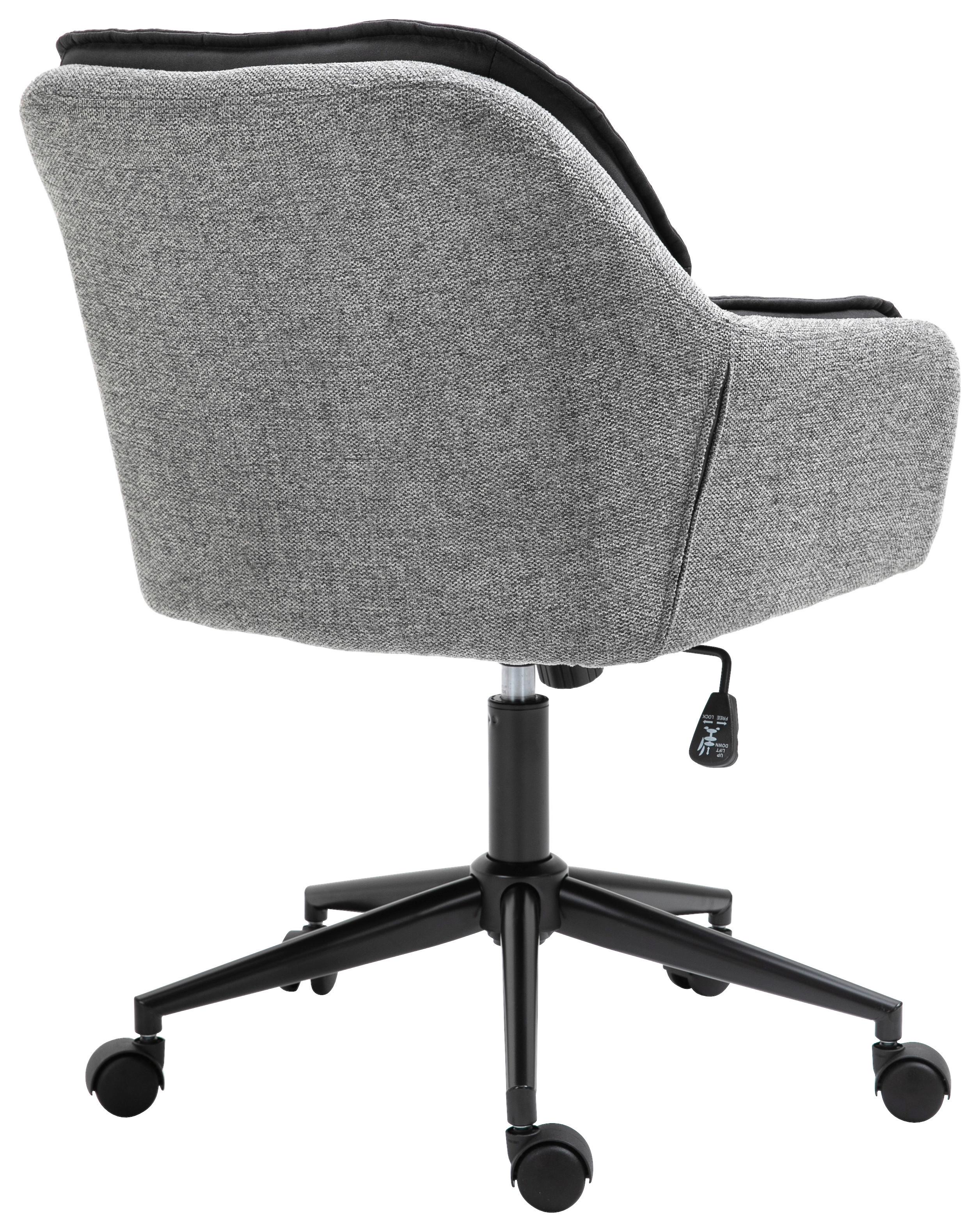 Drehstuhl Lukas - Schwarz/Grau, MODERN, Kunststoff/Textil (64/92/62cm) - MID.YOU