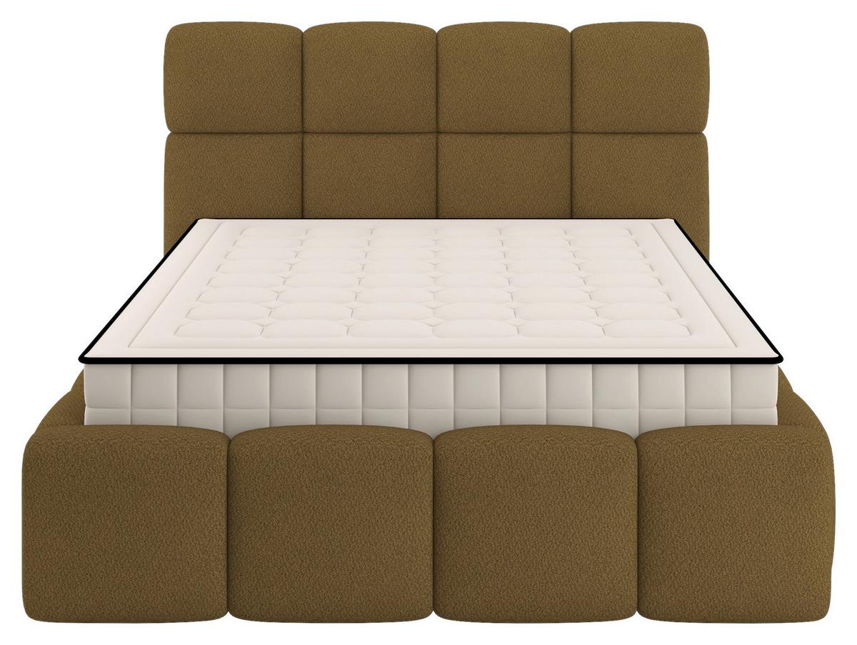Polsterbett Cloudy M. Matratze Braun, Lf: 140x200 Cm - Braun/Grau, Trend, Holz/Holzwerkstoff (140/200cm) - Luca Bessoni
