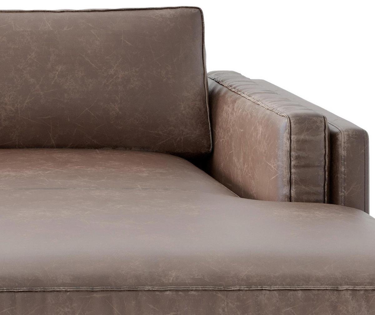 Ecksofa Packo Rotbraun S: 265x160 Cm - Rotbraun/Schwarz, Design, Textil (265/160cm) - Livetastic