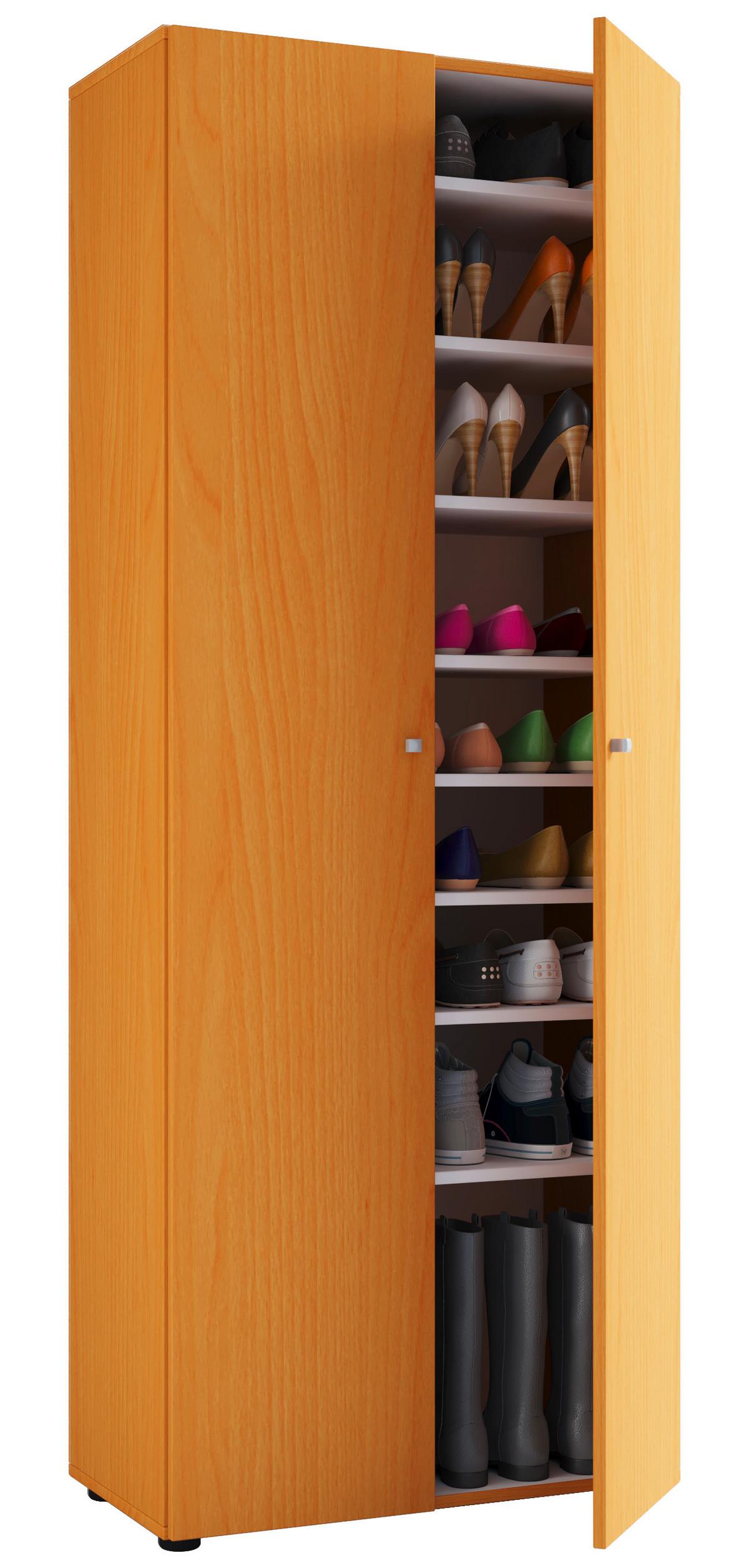 Schuhschrank Vandol Buche Dekor B: 71 cm - Buchefarben/Schwarz, Design, Holzwerkstoff (71/180/39cm) - MID.YOU