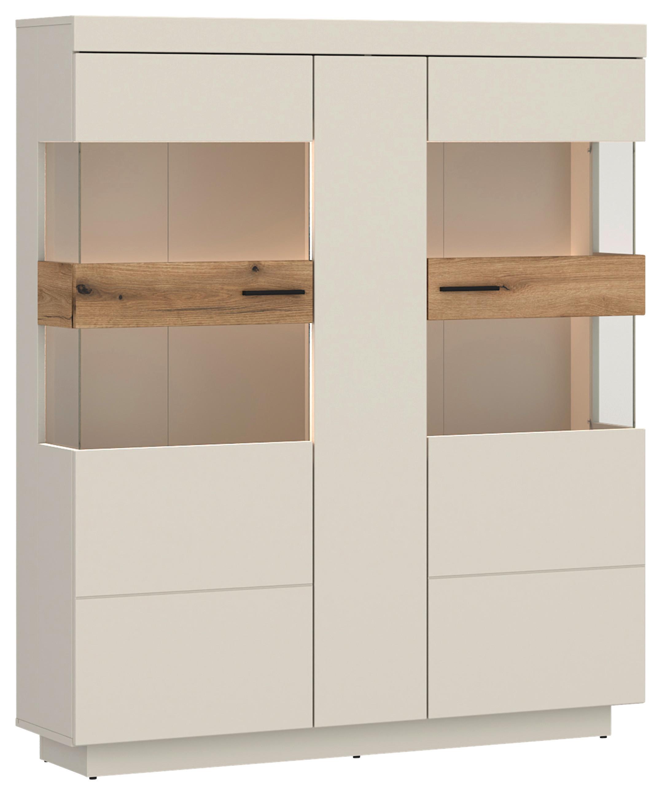 Vitrine Lightning Eichefarben/kaschmir B: 125 Cm
