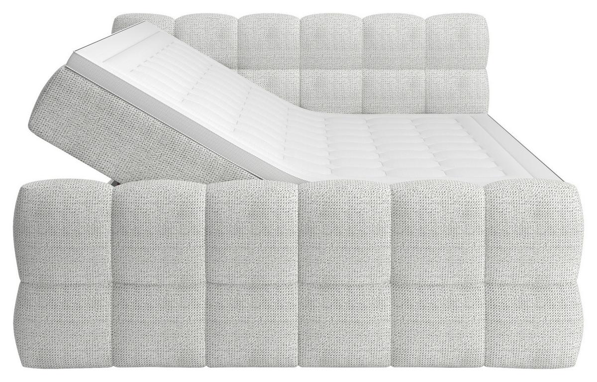 BOXSPRINGBETT inkl. Bettkasten 160x200 - Grauweiß/Schwarz, Trend, Holz/Holzwerkstoff (160/200cm) - Sembella
