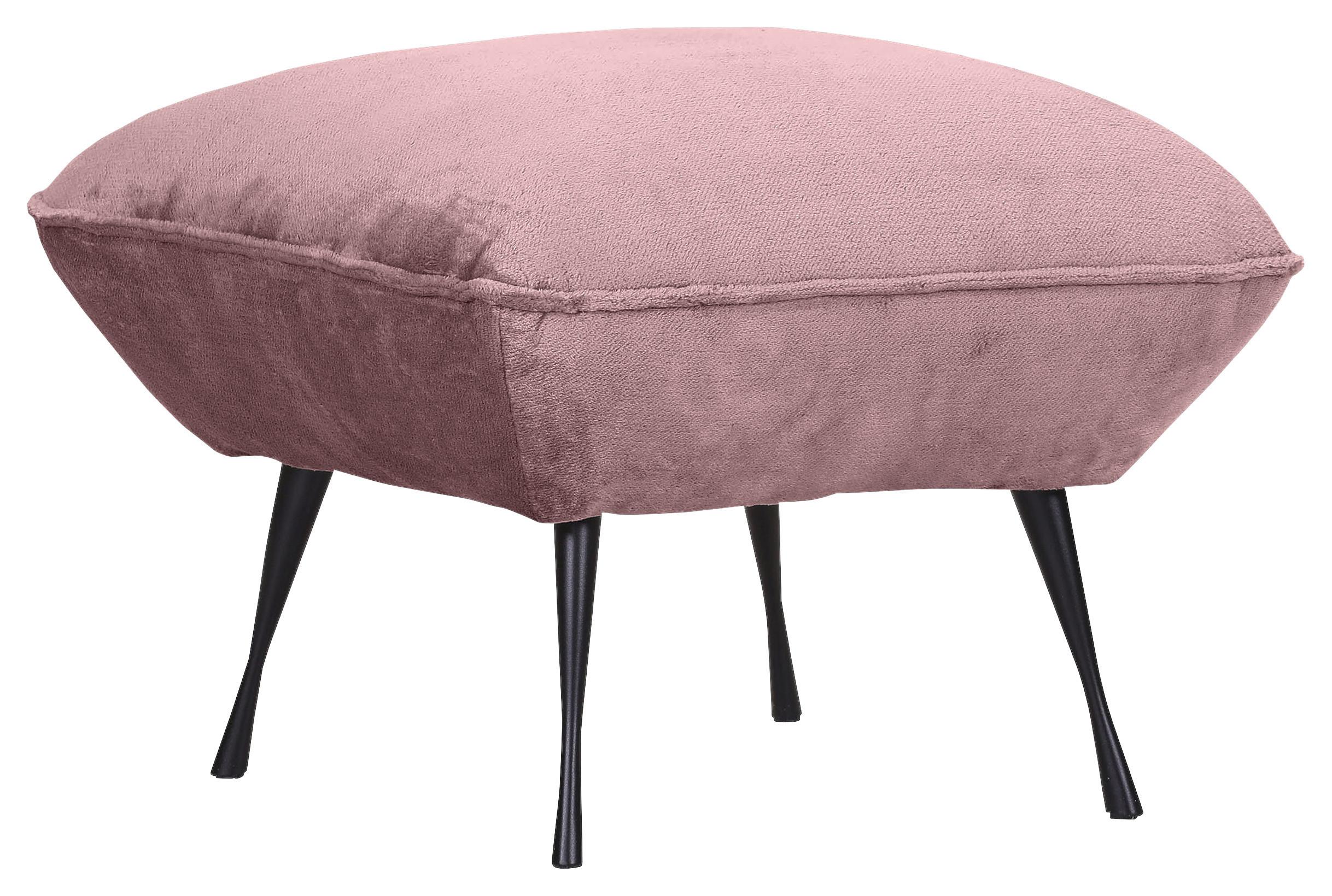 Hocker Lorris - Schwarz/Rosa, KONVENTIONELL, Textil (60/49/53cm) - MID.YOU