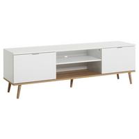 TV-Element Göteborg 160 cm Weiß/Sonoma Eiche Dekor - Eichefarben/Weiß, KONVENTIONELL, Holzwerkstoff (160/50/40cm) - MID.YOU