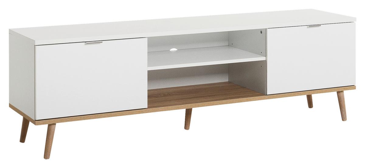 TV-Element Göteborg 160 cm Weiß/Sonoma Eiche Dekor - Eichefarben/Weiß, KONVENTIONELL, Holzwerkstoff (160/50/40cm) - MID.YOU