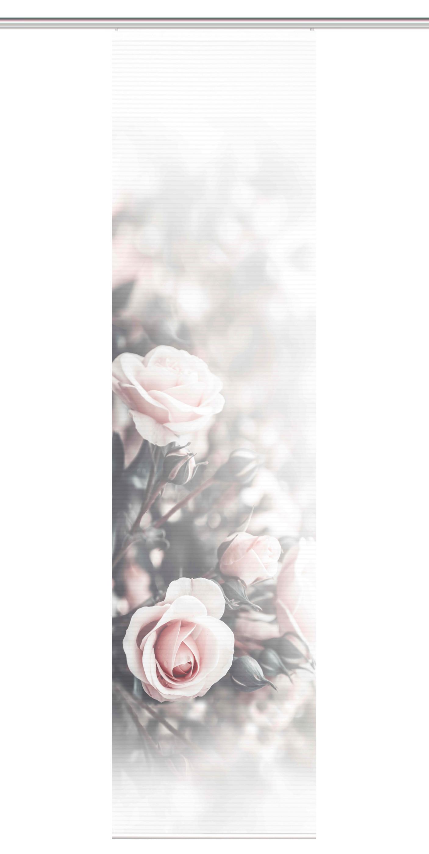 Flächenvorhang Poesia - Rosa, Natur, Textil (60/245cm)