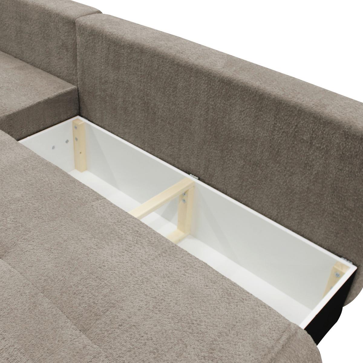 Ecksofa Paros Beige 179x277 Cm - Beige/Schwarz, Design, Textil (179/277cm) - MID.YOU