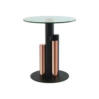 Beistelltisch Mit Glasplatte Rund Ontario, Klar/roségold - Goldfarben, MODERN, Glas/Metall (46/46/52cm) - Kayoom