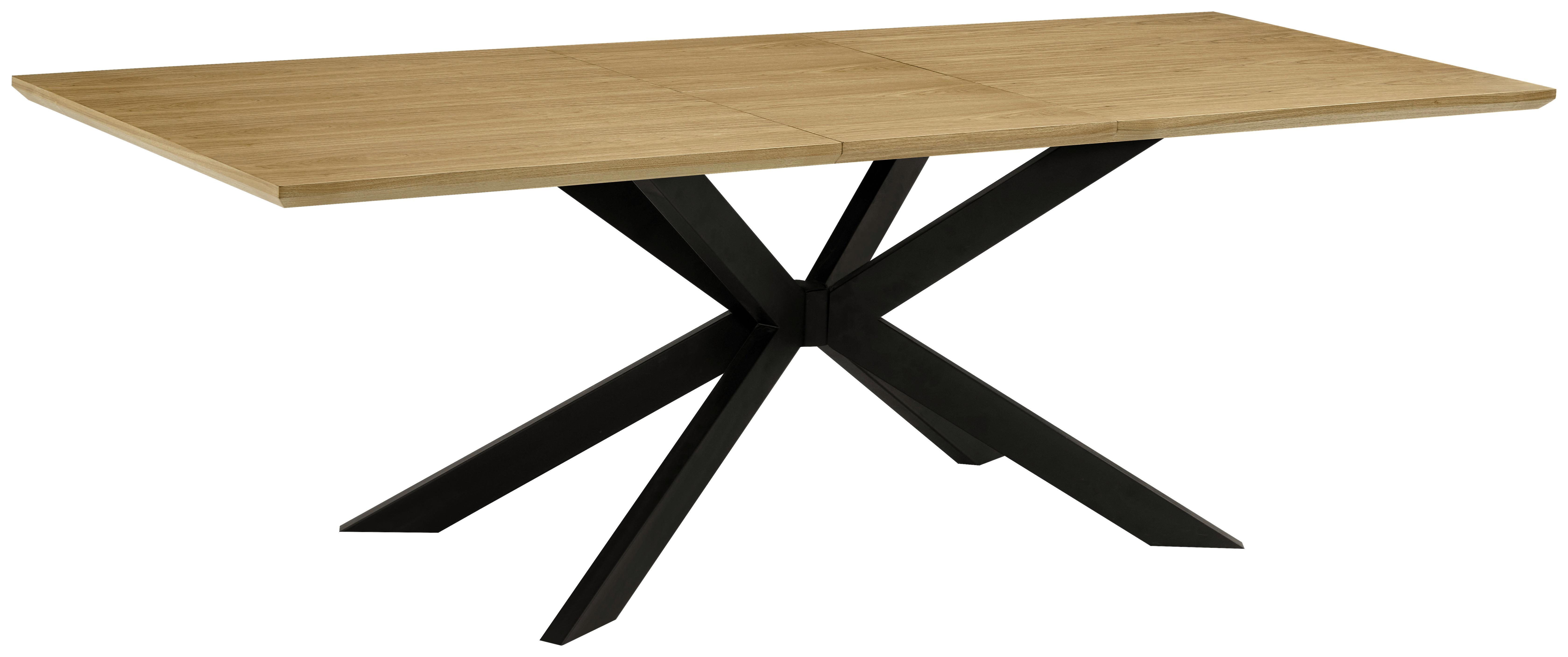 Esstisch Kalmar Schwarz/EichefarbenL:180-230cm - Eichefarben/Schwarz, MODERN, Holz/Holzwerkstoff (180/230/90/76cm) - P & B