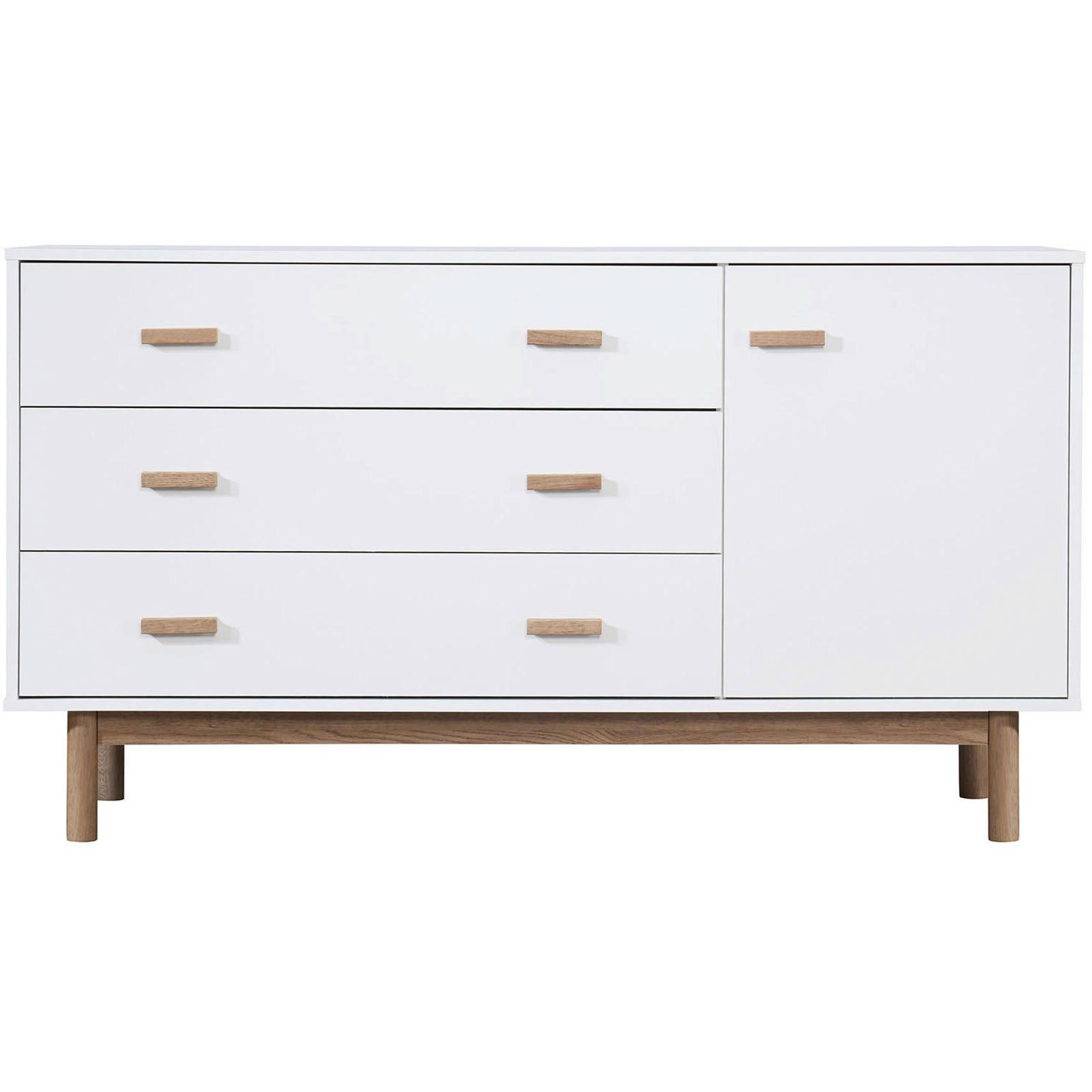 SIDEBOARD Melanie Weiß Eichefarben - Eichefarben/Weiß, Design, Holzwerkstoff (144/80/44cm) - MID.YOU