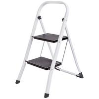 Klapptritt Hagen mit Zwei Stufen, Bis 150 Kg - Schwarz/Weiß, Kunststoff/Metall (46,5/81/54cm) - Homezone