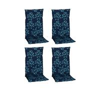 Hochlehner Auflagen 4er-set Bunde 118x50x6cm Blau - Blau/Hellblau, Basics, Textil (118/50/6cm) - Gardenson