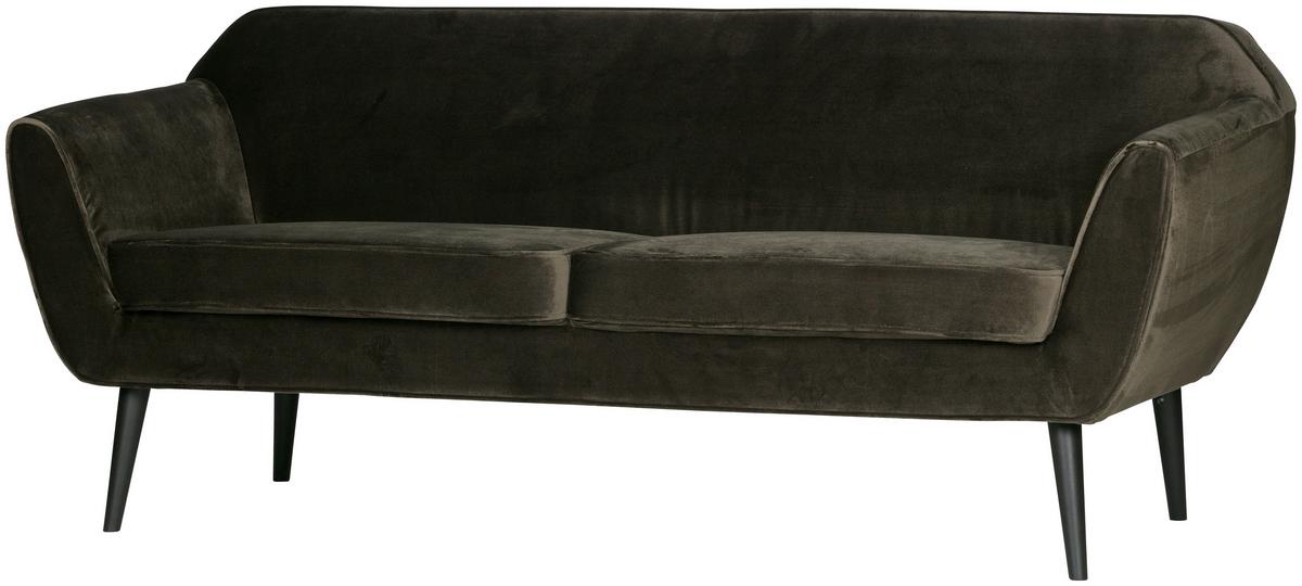 Sofa Rocco Grün B: 187cm - Schwarz/Grün, Design, Textil (187/75/82cm) - Livetastic