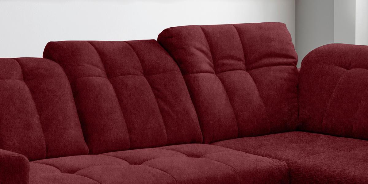Ecksofa Mit Usb Anschluss Sano, Bordeaux, S: 261x200 Cm - Bordeaux/Schwarz, MODERN, Textil (261/200cm) - Livetastic