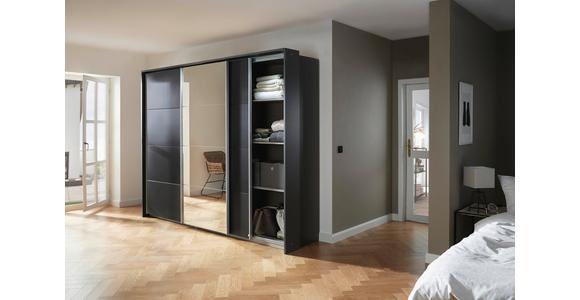 Schwebetürenschrank Mit Spiegel B: 203 cm Miami, Grau Metallic - Grau, MODERN, Holzwerkstoff (203/210/62cm) - Luca Bessoni