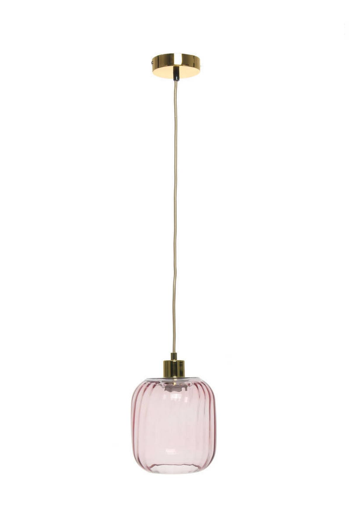 Hängeleuchte Gloria H: 27,5 Cm 1-Flammig - Rosa, Trend, Glas (18/27,5/18cm) - Kayoom