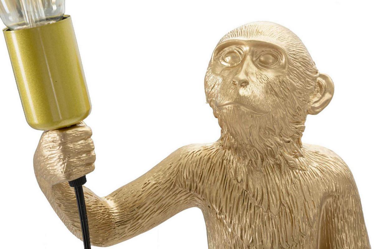 Tischleuchte Monkey Gold Goldfarben B: 20 cm - Goldfarben, Basics, Kunststoff (20/64/20cm)