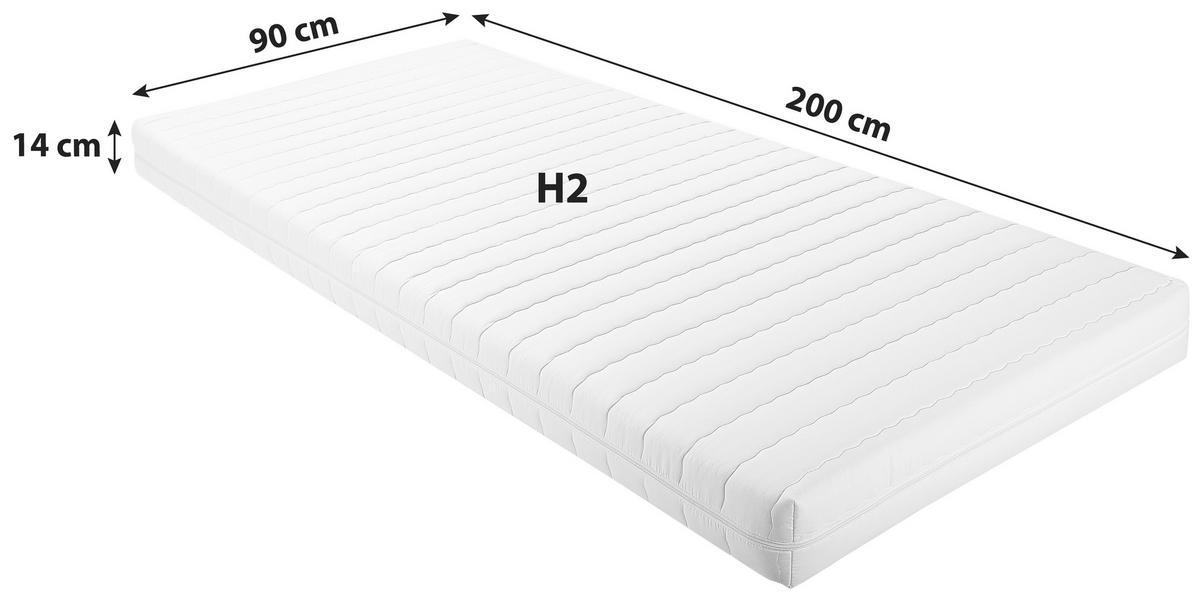 Kindermatratze Medallergen 90x200 Cm H2 H: 14 Cm - Weiß, MODERN, Textil (90/200cm) - MID.YOU