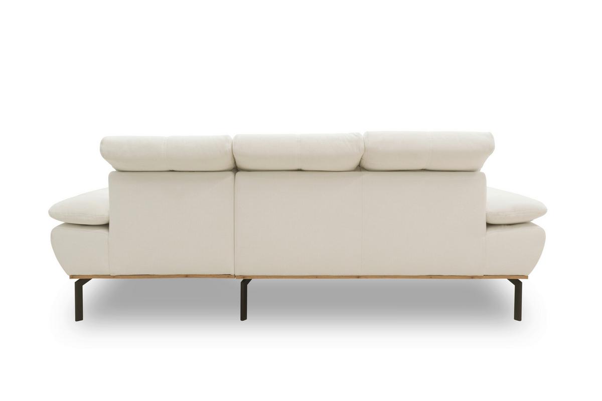 Ecksofa Weiß S: 242x170 cm - Wildeiche/Schwarz, Design, Holz/Textil (242/170cm) - MID.YOU