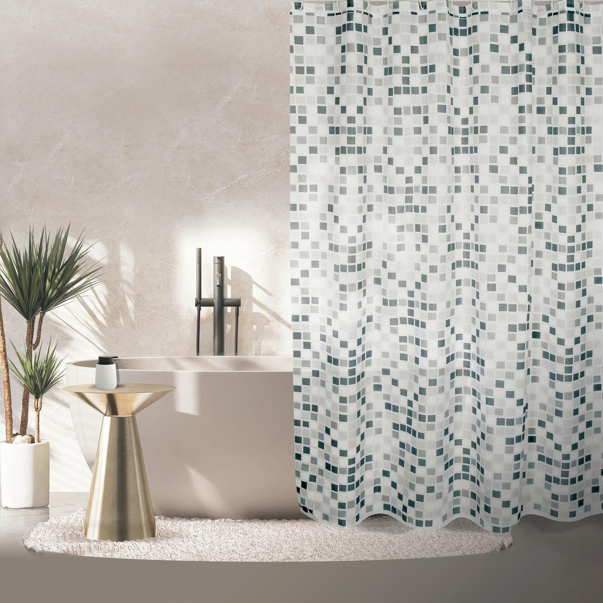 Duschvorhang in Weiß Textil/Mischgewebe - Weiß, Basics, Textil (180/200cm) - MSV