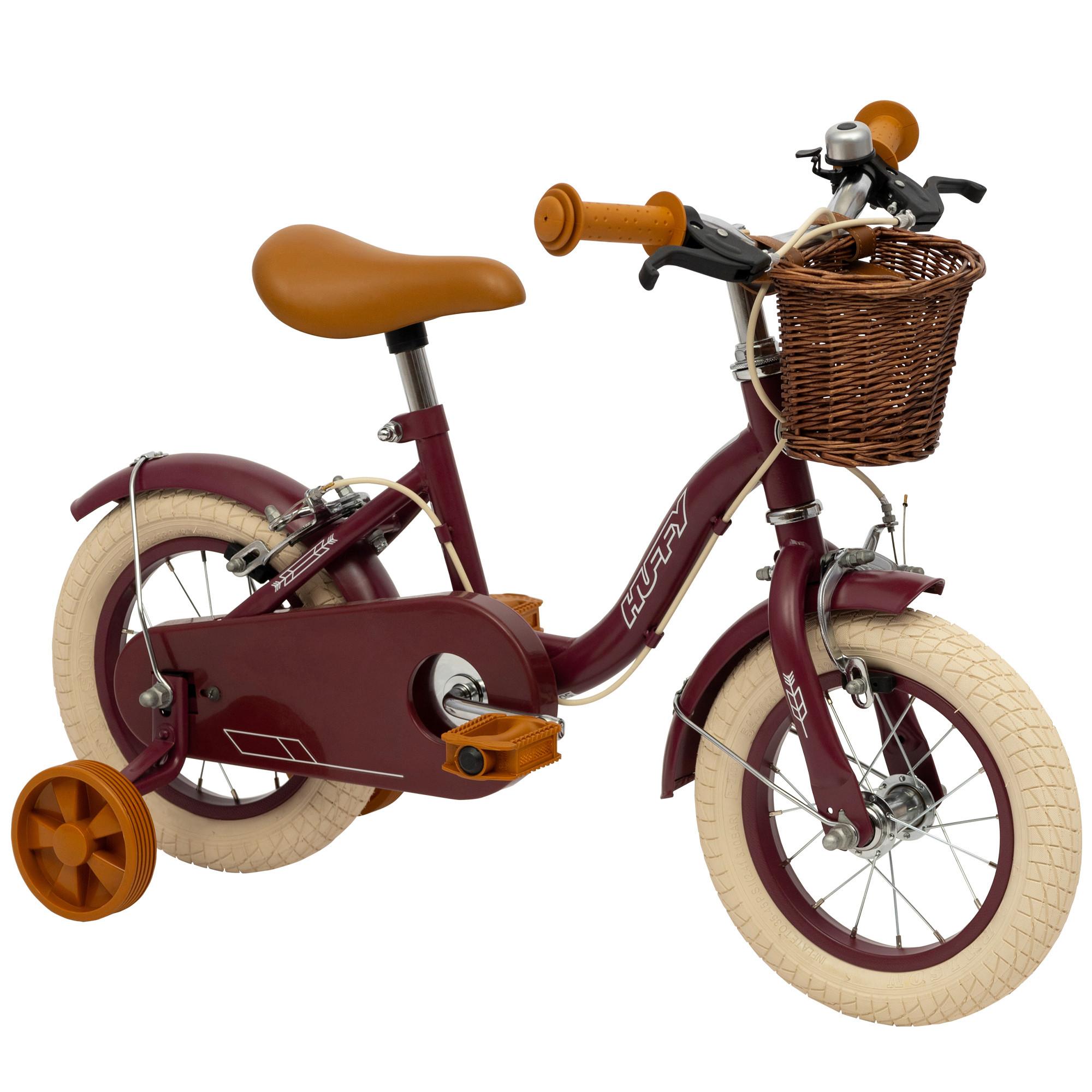 Kinderfahrrad Vintage Bordeaux, 12 Zoll - Bordeaux, Basics, Metall (47,5/62/85cm)