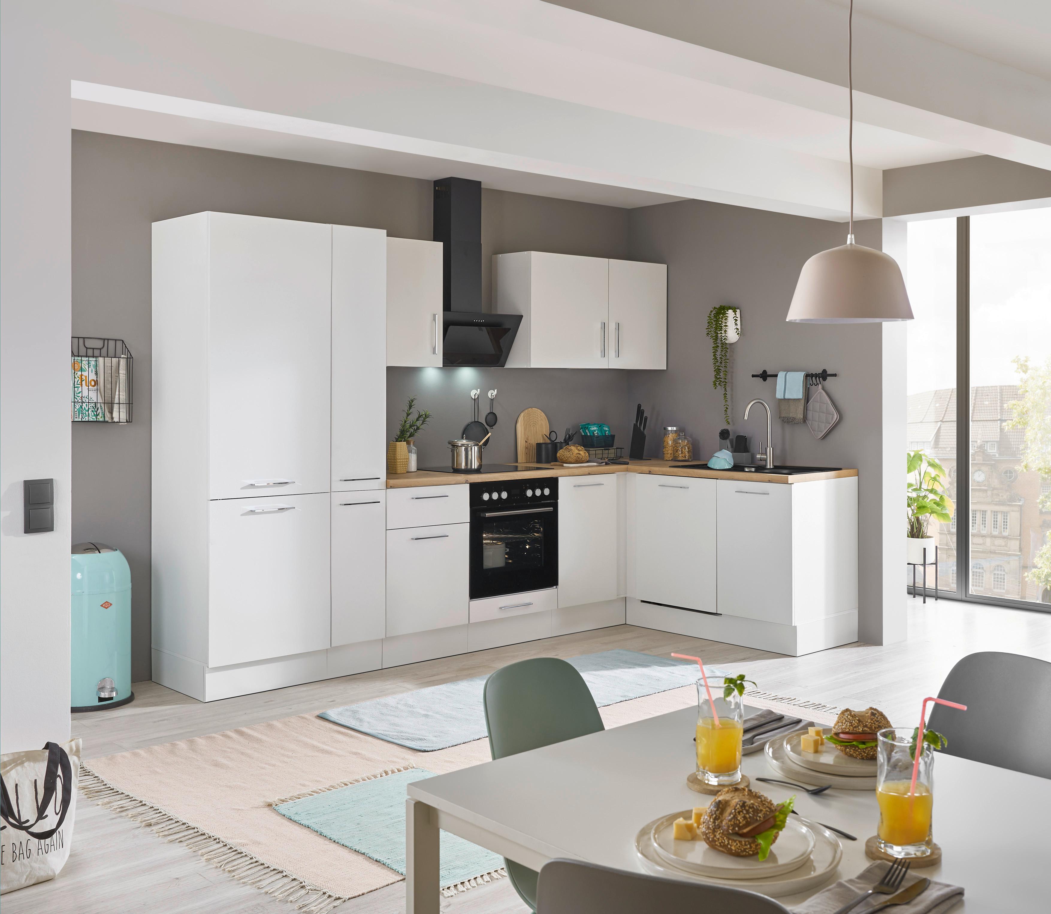 Eckküche Turin Weiß/eiche Dekor 310x175 Cm - Weiß/Eiche Artisan, Basics, Holzwerkstoff (310/175cm) - MID.YOU