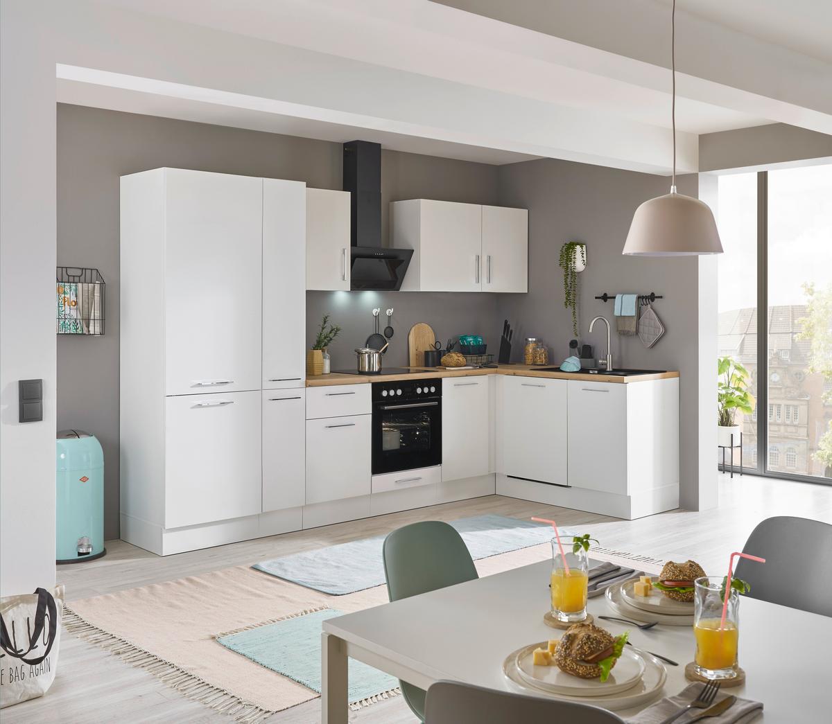 Eckküche Turin Weiß/eiche Dekor 310x175 Cm - Weiß/Eiche Artisan, Basics, Holzwerkstoff (310/175cm) - MID.YOU